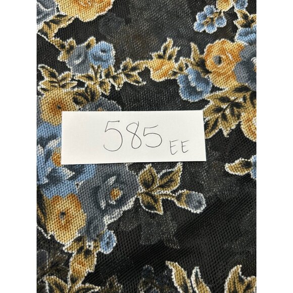 Vintage Carment Mesh Floral Button Front Shirt Black Multi Sz Medium Whimsigoth - Picture 9 of 10